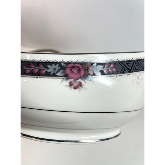Vintage Noritake Ivory China Etienne 7260 Gravy Boat Bowl with Matching Plate - Picture 10 of 13